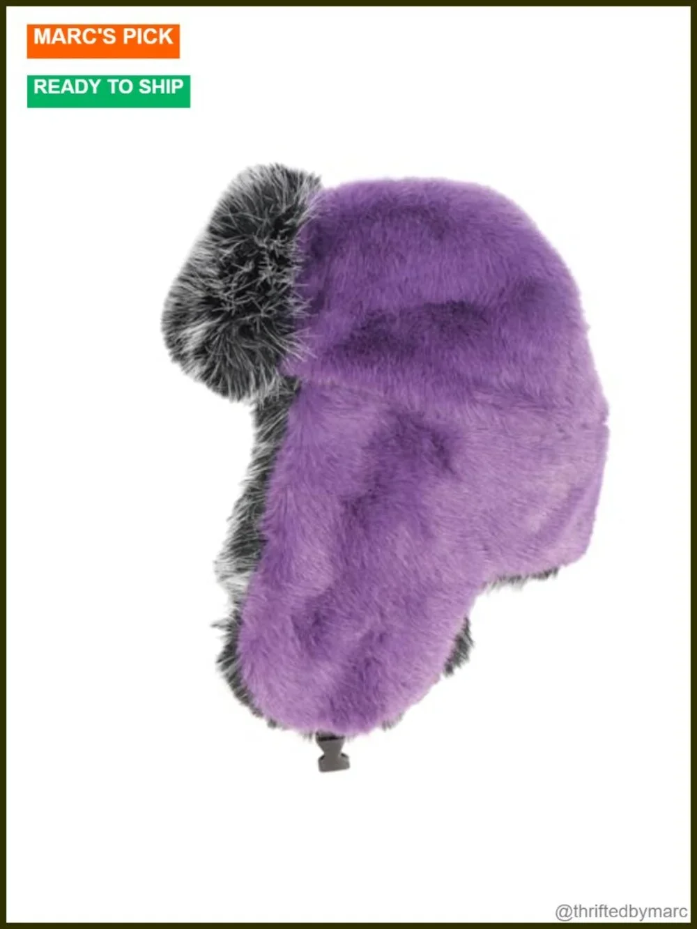 Faux Fur Trapper Hat with Ear Flaps, Adjustable Chin Buckle, Unisex Winter
